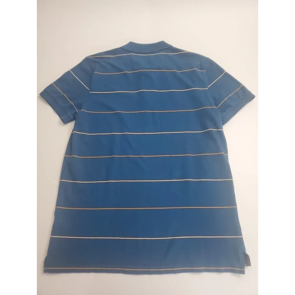 Banana‎ Republic Men's Short Sleeve Fitted Polo Striped Shirt, Medium
